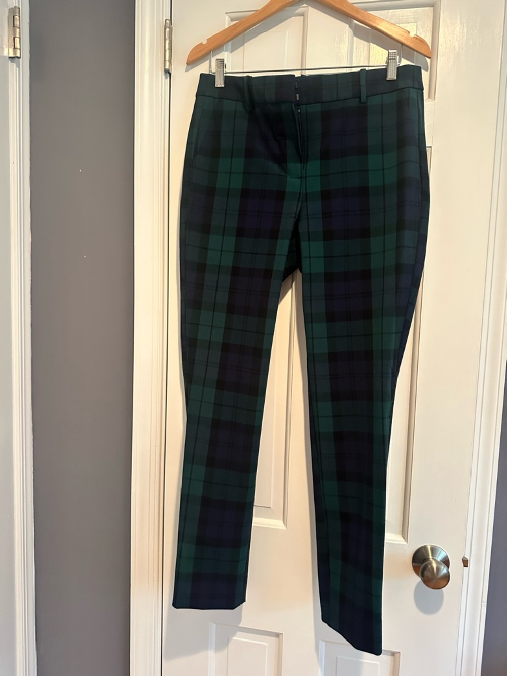 J. Crew Green & Navy Tartan Full-Length Pants - Picture 5 of 7